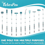 20 Feet High Reach Cobweb Duster with 5-12Ft Extension Pole, Webster Cobweb Duster with 3-Stage Telescopic Aluminum Pole, Spider Web Brush for Outdoor & Indoor Cleaning - Soft Bristles.
