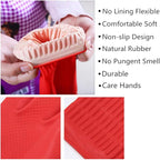 Rubber Cleaning Gloves Kitchen Dishwashing Glove 6-Pairs,Waterproof Reuseable.(Large)