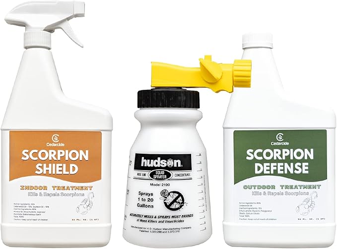 Cedarcide Indoor & Outdoor Scorpion Treatment Kit (Small) - Cedar Oil Pest Control Sprays - Kills & Repels Scorpions and Other Pests Guaranteed in Home and in Yard - Pet Safe