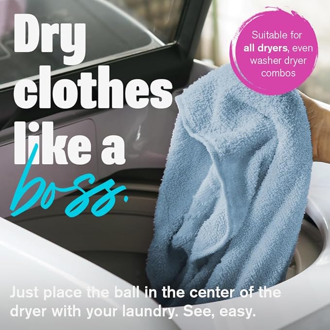 Boss It Rapid Reusable Dryer Ball, Fabric Softener Ball Alternative to Plastic/Wool Dryer Balls, Reduces Clothing Wrinkles & Saves Drying Time, Ultra Reflective & Lightweight Technology Laundry Balls