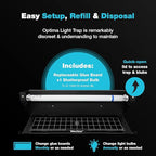 Catchmaster Vector Optima Light Trap, UV Light Fly Traps for Home, Gnat Traps for House Indoor, Shatterproof Bulbs, UV Lamp Insect Killer, Bug Catcher for Kitchen, Garage & Warehouse - Black