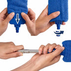 Retractable Gap Dust Cleaner with Extension Pole 30'' to 100'', Cleaning Tools with 3 Microfiber Dusting Cloths, Extendable Long Handle Duster for Cleaning Under Refrigerator Furniture Appliance Blue