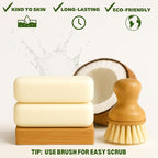 Solid Dish Soap Bar for Sensitive Skin – Organic Ingredients with Coconut, Hypoallergenic, Chemical-Free, Ultra-Concentrated Biodegradable Formula, Plant-Based & Zero Waste – 2 Bars