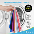 AIDEA Microfiber Cleaning Cloth Roll, White 50PK, Tear Away Reusable Paper Towels, Commercial Shop Rags, Microfiber Towels for Cars, Lint Free Rags for House, Kitchen, Automotive, 11.5"×11.5"