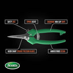 Scotts Straight Tip Floral Shears - Ultra Sharp Lightweight Gardening Scissors - Hand Pruner Pruning Shear for Flowers, Herbs, Roses and Indoor Plants