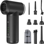 Compressed Air Duster,6000mAH 160000RPM Electric Air Duster,3-Speed Adjustable Mini Air Blower with Brushless Motor,2 in 1 Compressed Air Can for Keyboard PC Car Home