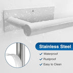 Paper Towel Holder - Self-Adhesive or Drilling, White, Wall Mounted, SUS304 Stainless Steel Kitchen Roll Dispenser Under Cabinet