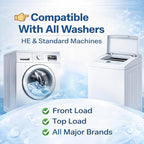 Washing Machine Cleaner Descaler Tablets 24 Pack – Deep Cleaning for HE Front Load and Top Load Washers – Septic Safe Eco Friendly Deodorizer for Drum and Tub Seal