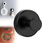 Suction Cup Hooks for Wreaths on Glass, 2025 New No Drill Suction Cup Hooks for Shower, Wreath Hanger Holder for Front Door, Upgraded Towel Hooks for Window Bathroom Mirrors (1, Black)