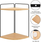 Forest Angle Bathroom Counter Organizer,Countertop Organizer,Vanity Organizers,Bathroom Storage,Bathroom Sink Caddy,Counter Shelf,Corner Counter,Corner Shelves(Black-Burlywood)