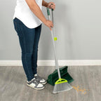 Pine-Sol Broom and Dustpan Set for Home - Both Indoor, Outdoor and Wet or Dry Use – Upright Standing Combo with Adjustable Handle for Comfort