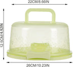 Cake Carrier With Handle - Food Grade Transparent Cover Cake Boxes | Reusable Cake Boxes | Two Sided Cake Holder | Cake Carrier With Lid Pie Cake Carrier Of Pp Polypropylene Material, Green