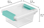 Sterilite 24-Pack Clip Box, Stackable Clear Plastic Bins with Latching Lids, Mini - Writing, Arts or Crafts Supplies Storage Containers for Home, Office, Classroom and Workshop Organization