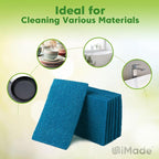 Non-Scratch Scouring Pads, 96Pcs Household Scour Pads for Kitchen, Garage and Outdoors, Reusable Dish Scrubber Pads for Pan and Metal Grill - Blue