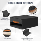 DIMJ Closet Organizers and Storage - Foldable Storage Bins with Drawers Fabric Stackable Storage Drawers with Clear Window,Fabric Clothes Organizers and Storage Drawers for Closet, 6-Pack, Black