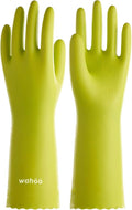 LANON wahoo Skin-Friendly Cleaning Gloves, Dishwashing Kitchen Gloves with Cotton Flocked Liner, Reusable, Non-Slip, Bud Tender, Large