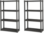 Sterilite 2-Pack 4 Shelf Unit, Heavy-Duty Shelving Storage and Utility Rack - Standing Plastic Organizer Shelves for Kitchen, Bathroom, and Garage