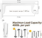 Closet Rod Support Bracket 12 inch WYGWP Heavy Duty Closet Shelves Brackets with Rod Shelving Supports 400lbs, Wall Mounted Shelf and Rod Holder for Armoire Wardrobe and Walk-in Closet Decor