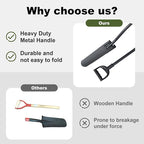 Spade Shovel, 45" Trench Shovel with 14.5" Long Narrow Spade for Digging, Trenching, Planting, Gardening, Heavy Duty with Serrations