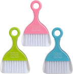 Saim Mini Dustpan and Brush Set, Kids Hand Broom and Dust Pan for Cleaning Table Countertop Keyboard Pets Hair and Small Messes Colour Random, Set of 4