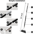 Heavy Duty Angle Broom 4 Pack - White Broom for Outdoor & Indoor, Garage, Driveway, Sidewalk, Kitchen & More, Long Handle
