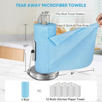 AIDEA Microfiber Cleaning Cloth Roll 165 Sheets(3 Roll), Tear Away Microfiber Towels, Reusable Paper Towels, Washable Shop Rags, Scratch Free, Absorbent Dish Rags for Car, Home, Shop, 11" x 9"