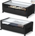 FOUCSSOMEI Under Bed Storage with Wheels, Under The Bed Storage Drawers On Wheels, Rolling Underbed Drawers, Lockable, Heavy Duty, XXXXL Size 90L