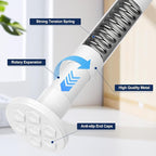 No Drilling Closet Rod, 27.5-94 Inches Hanging Closet Rod for Clothes, Closet Bar & Pole Heavy-duty, Closet Rods for Hanging Clothes For Closet Wardrobes Bathroom Laundry RV Curtains,White