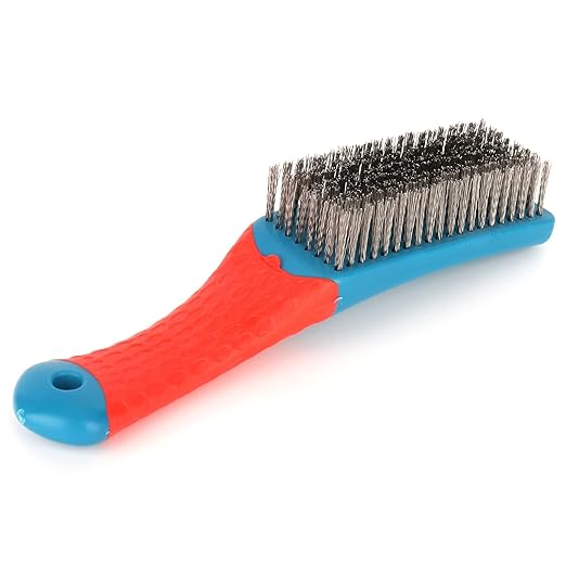 Wire Brushes for Rust Removal - Stainless Steel Wire Metal Brush for Cleaning Concrete, Paint Remover for Concrete & Grill Rust Remover with Ergonomic Handle (15.5x3.5cm)