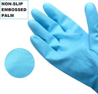 URBANSEASONS Dishwashing Rubber Gloves for Cleaning – 4 Pairs Household Gloves Including Blue, Pink, Green and Red, Non Latex and Fit Your Hands Well, Great Kitchen Tools