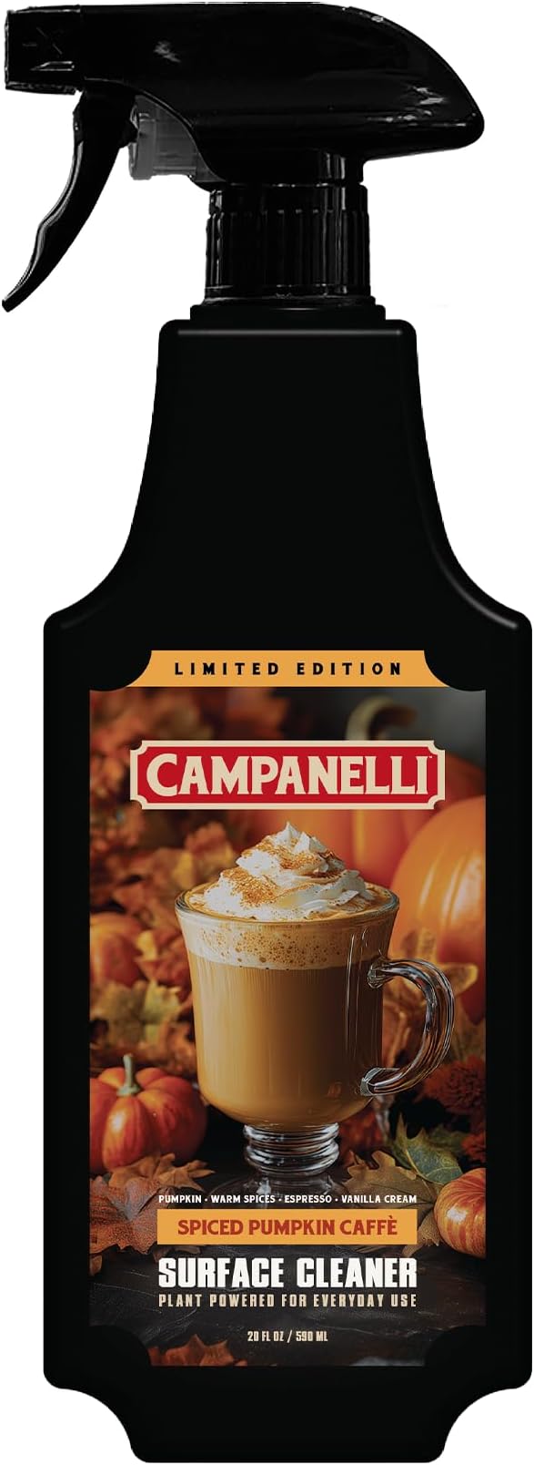 CAMPANELLI Plant-Powered Multi-Surface Cleaner – Luxury Fragrance-First Formula for Kitchen, Bathroom & Home – Non-Toxic, Eco-Friendly, 20 oz - Spiced Pumpkin Caffè Scent (Limited Edition)