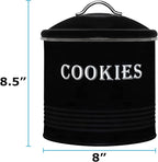 Blue Donuts Vintage Cookie Tin - Airtight Jar Containers, Kitchen Counter, Large Size, Gift Giving