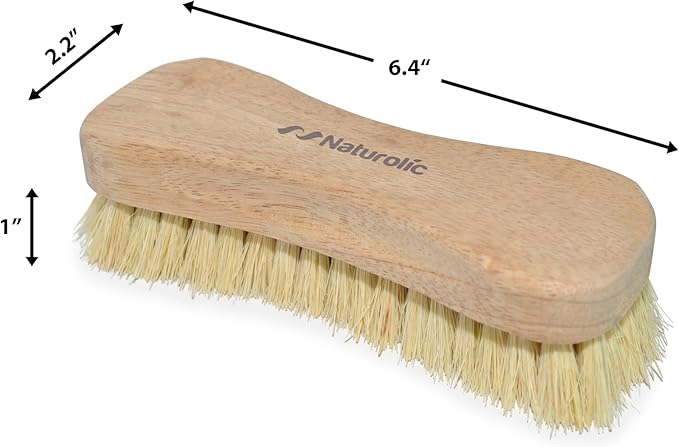 All-Natural Wooden Scrub Brush Set | Eco-Friendly Cleaning Brush Set with Tampico Bristles | Floor Scrub Brush & Shower Scrubber for Bathroom, Tub, Kitchen & Carpet | Sustainable Set – Pack of 12