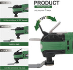 21V Cordless Oscillating Tool Kits, Brushless Oscillating Multitool with 6-variable speed, 2X3.0 Ah Battery and accessories for Cutting, Grinding, Scraping, Sanding
