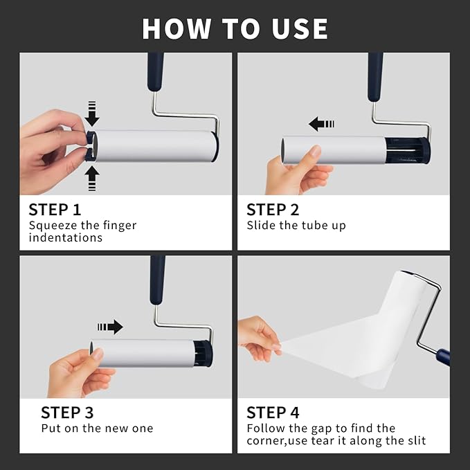 Lint Roller for Pet Hair Extra Sticky, 6.3'' Lint Remover with 240 Sheets, Large Surface Sticky Rollers for Clothes Furniture Dog Cat Hair (1 Roller + 240 Sheets)