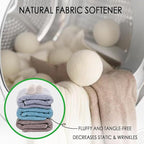 Premium Wool Dryer Balls – 6-Pack 100% Organic New Zealand Wool – Natural Fabric Softener, Hand-Felted, Reusable – Reduces Drying Time, Static & Wrinkles – Eco-Friendly Laundry Solution