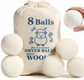 Wool Dryer Balls, New Zealand Dryer Balls Laundry Reusable Reduce Static Cling, Dryer Ball to Reduce Wrinkles & Shorten Drying Time, Drying Balls Fabric Softener Ball for Laundry（Pack of 8 L)