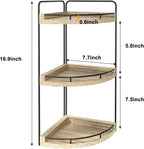 Fixwal Bathroom Counter Organizer, 3 Tier Rustic Bathroom Shelves Corner Organizer, Wood Countertop Storage Tray for Vanity, Kitchen, Bedroom (Light Brown)