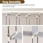 BAOKALER Portable Closet, Portable Closets for Hanging Clothes with 3 Hanging Rods and 6 Storage Shelves, Non-Woven Fabric Cover, Black Wardrobe Closet Easy to Assemble and Strong and Stable