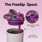 Owala FreeSip Sway Insulated Stainless Steel Water Bottle with Two-Way Spout, Built-In Straw and Bucket Handle, Made for Travel, School, and Sports, 40oz, BPA Free, Leak Proof, Dreamy Field