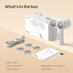 Mosthink Fabric Shaver, 2-In-1 Electric Lint Shaver & Brush, Dual-Head Lint Remover for Clothes Couch Furniture | 3-Speed Fuzz & Pilling Remover | Sweater Shaver with LED Display | Type-C Rechargeable