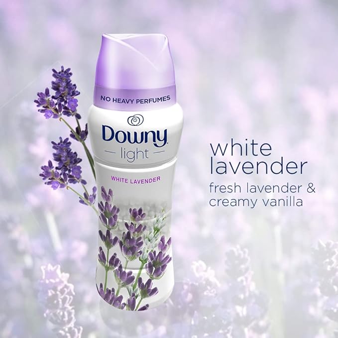 Downy Light Laundry Scent Booster Beads, White Lavender Scent, 13.4 OZ, In-wash fabric beads designed to be gentle with a light boost of scent, No Heavy Perfumes