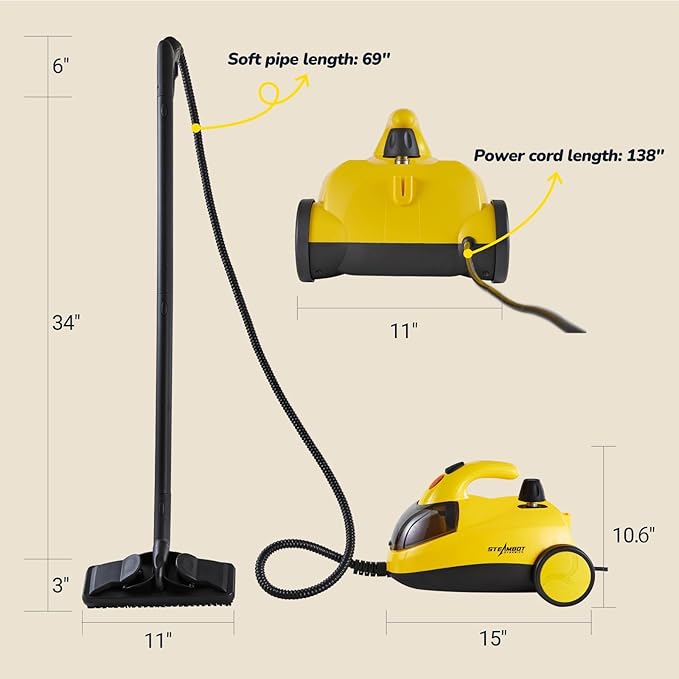 Heavy Duty Steam Cleaner with 2L Large Water Tank, 28-in-1 Multipurpose steam cleaner for home, High Temperature Deep Cleaning for Grout, Floor, Tile, Oven, Car, Window&Kitchen，no chemical