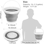 Collapsible Mop Bucket and Ice Bucket-5L(1.3 Gallon) Household Cleaning Silicone Dust Mops Bucket with no Wringer Set,Portable Bathroom Cleaning Supplies Bucket for Cleaning Caddy Spin Mops for Floor