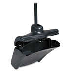 Rubbermaid Commercial Products Executive Series Lobby Pro® Upright Dust Pan with Cover, Long-Handle, Black, for Professional/Janitorial Debris Collection from Indoor Floors/Hardwoods
