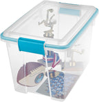 Sterilite 18-Pack Gasket Box, Weather-Resistant Storage Bins with Latching Lids, 20 Quart - Heavy-Duty Organizing Containers for Closet, Bathroom, and Office