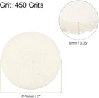 HARFINGTON 20pcs Scrubber Scouring Pads 450 Grits 3 Inch Drill Power Brush Hoop and Loop Surface Conditioning Disc Drill Scuffing Disc Scrub Pads for Home Kitchen Cleaning, White