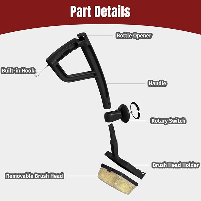 SHINESTAR Bristle-Free Griddle Cleaning Kit – BBQ Steam Grill Brush with 2 Replacement Heads & Scraper for Cast Iron & Stainless Steel Grates,Excellent Grill Tools, Black
