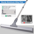 ITTAHO 17.3" Floor Squeegee，Squeegee Broom for Floor with 62" Long Handle, Shower Squeegee for Tile Shower Walls,Garage, Deck, Bathroom, Glass,Window, Concrete Floor