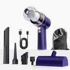 Mini Vacuum Cleaner Cordless with LED Light | 15000 Pa Hand Vacuum Cordless Rechargeable - Portable 3-in-1 Powerful Car Vacuums with Multi-Nozzles for Car, Home, Pet Hair, Blue